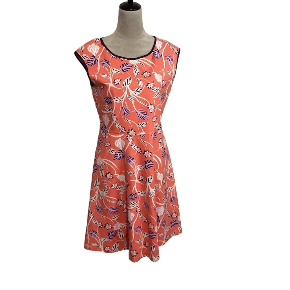 Draper James Dress Fit & Flare Tropical Floral Causal Office Brunch Womens SZ M